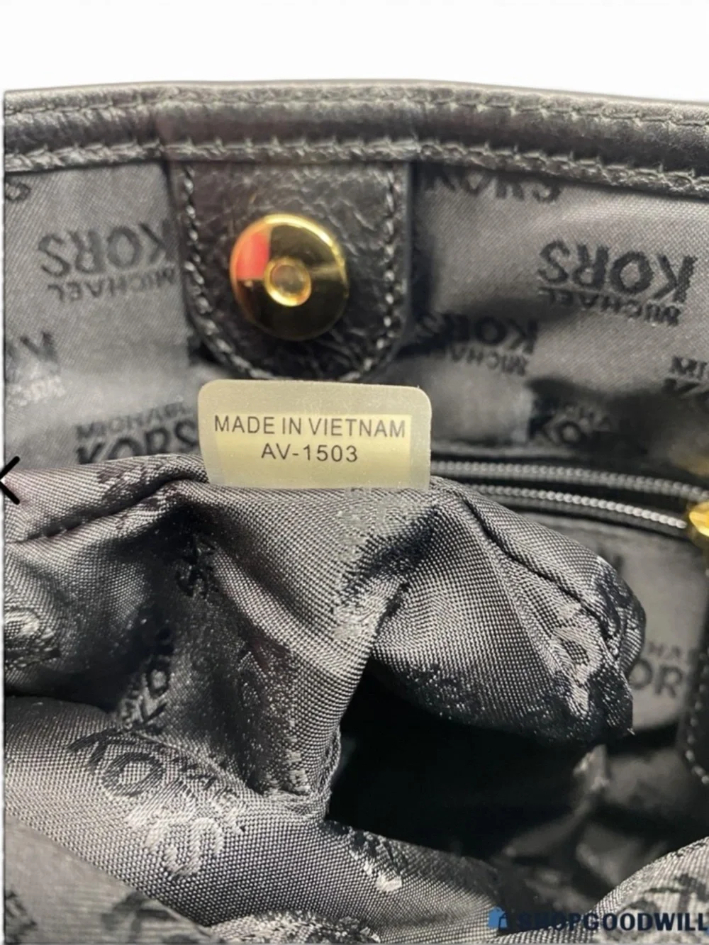 Michael Kors Black Nylon Logo Crossbody Gold Zip